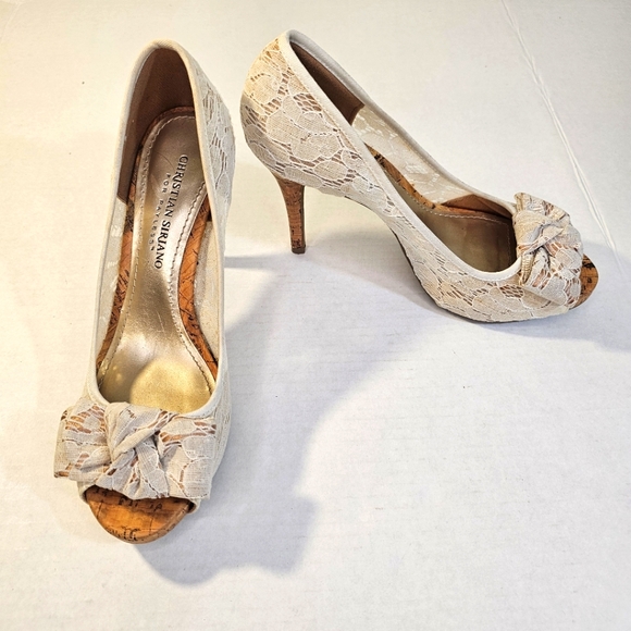 LACE Bamboo 3" Heels Peep Toe Women's 7.5 NwoT Whimsigoth Romantic - Picture 2 of 13